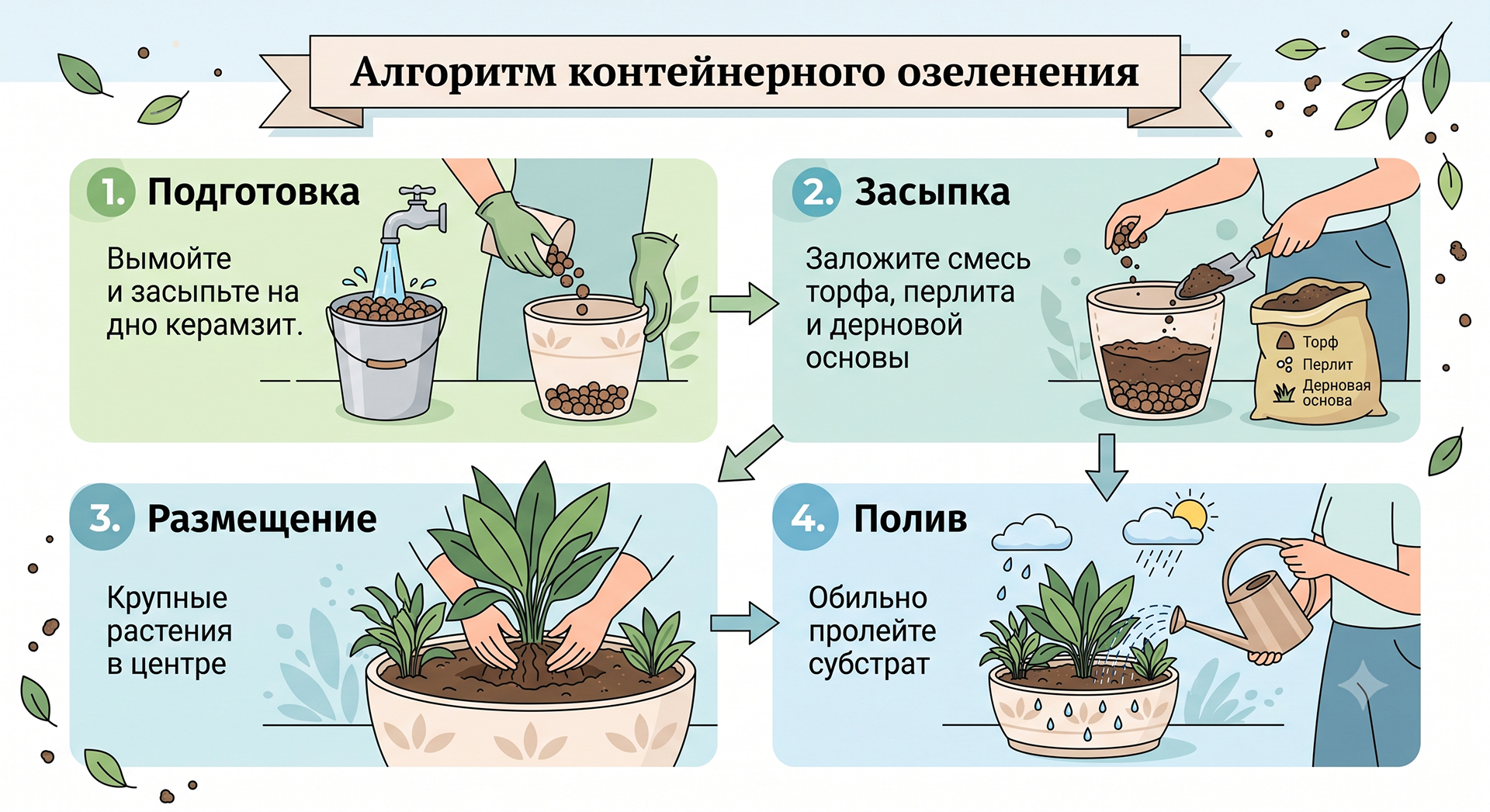 Алгоритм контейнерного озеленения
