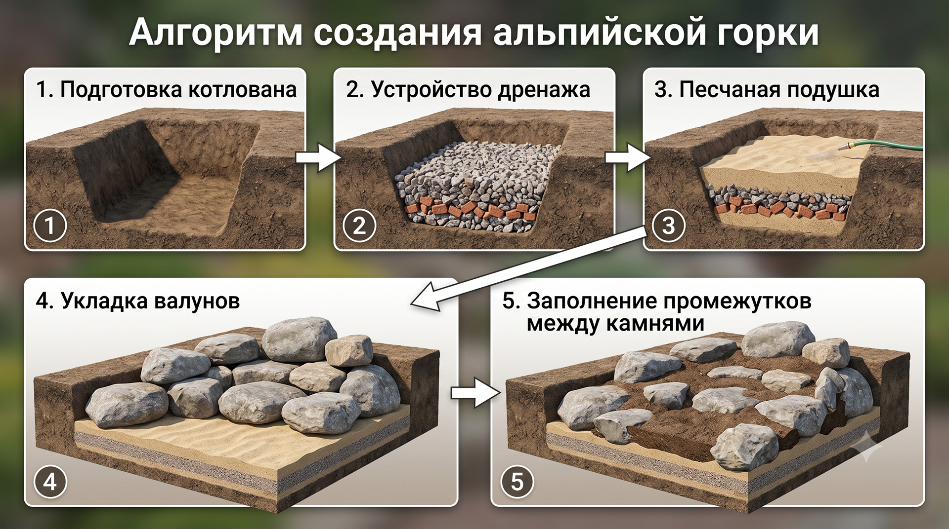Алгоритм создания альпийской горки