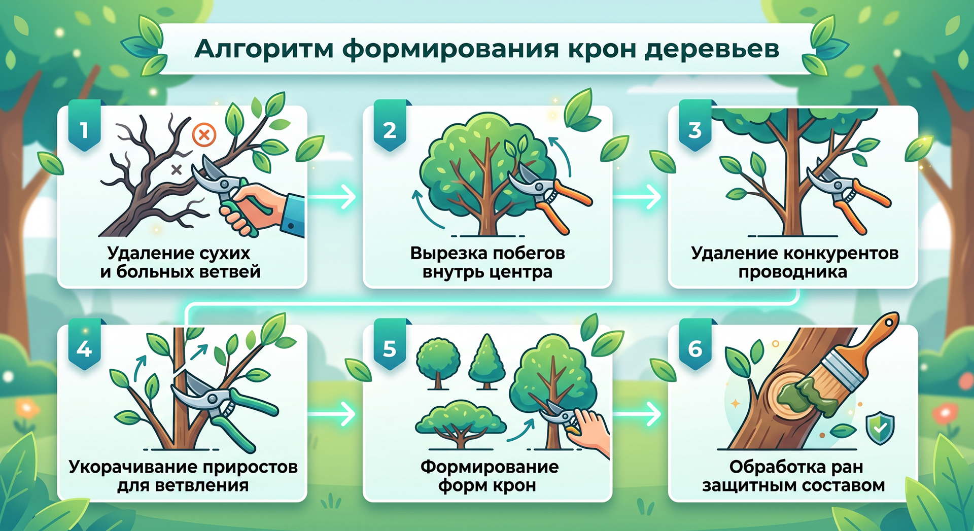 Формирование кроны деревьев - алгоритмФормирование кроны деревьев - алгоритм