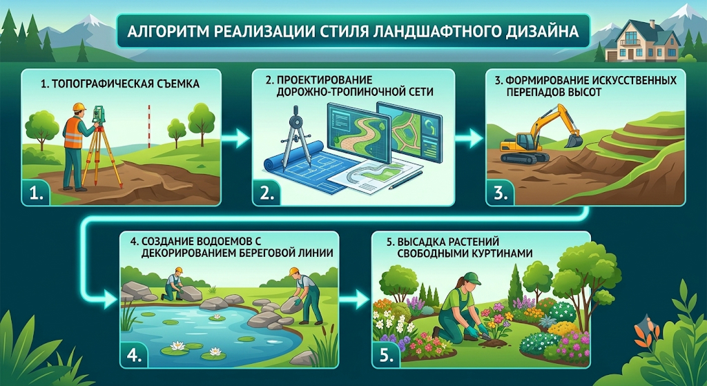 Алгоритм реализации стиля ландшафтного дизайна