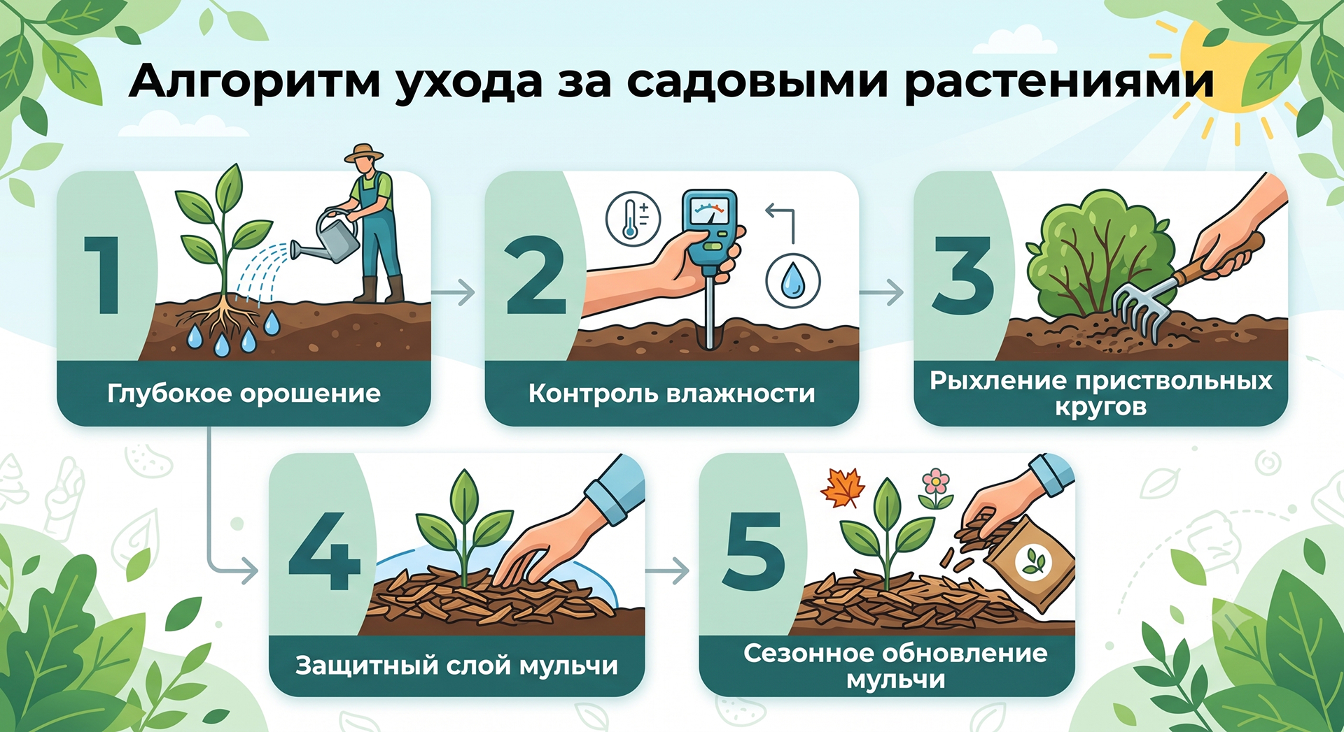 Уход за садовыми растениями - алгоритм
